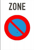 Biển số R.E,9a: "Cấm đỗ xe trong khu vực"
